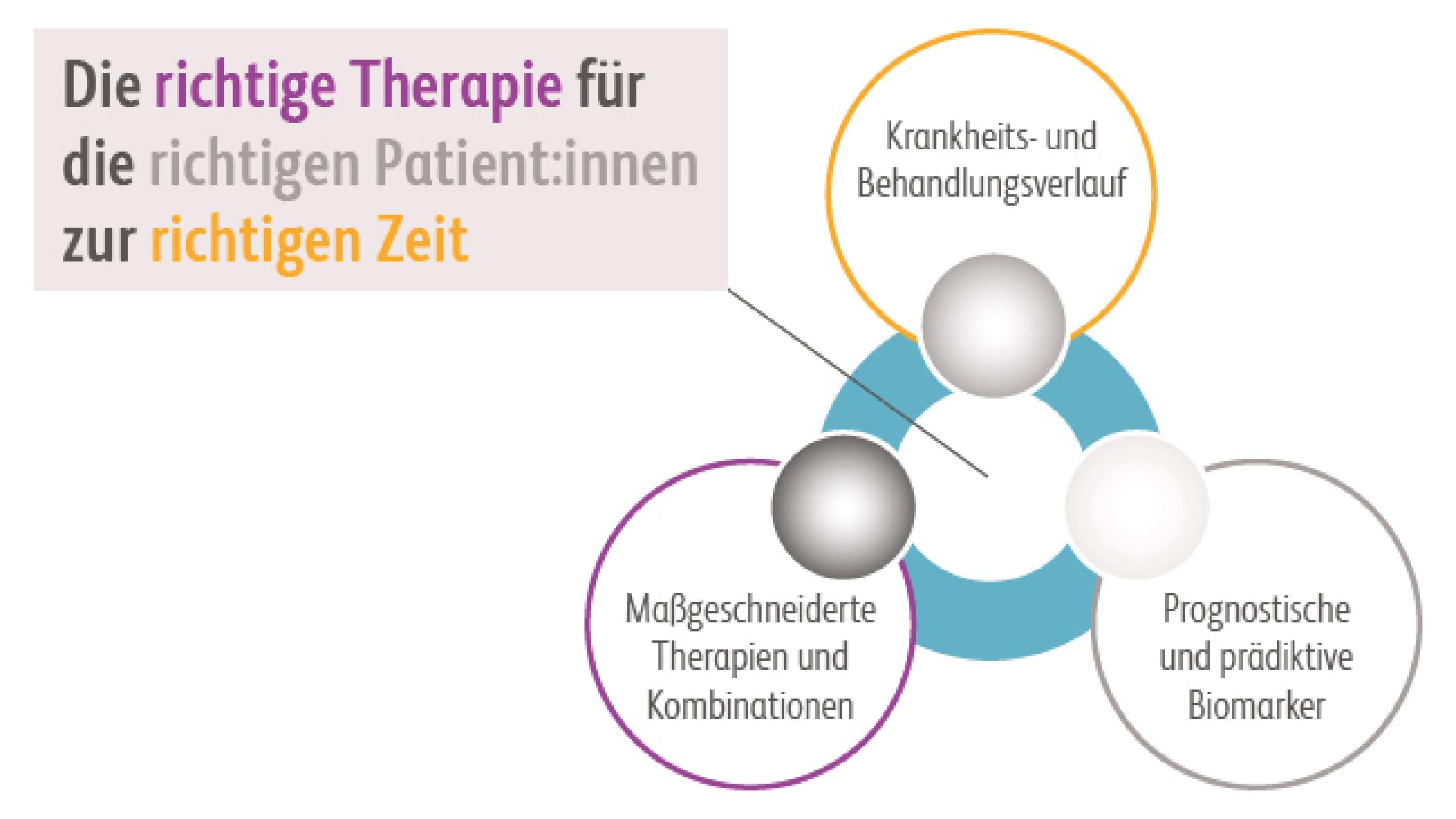 Schaubild Präzisionsmedizin drei Forschungsbereiche